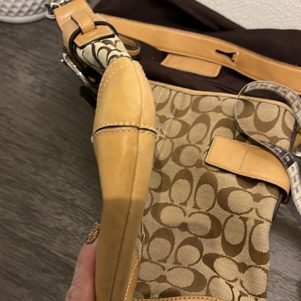 COACH 3574 Vintage Sufflette Cloth + Leather Shoulder Bag Crossbody Y2K - Picture 15 of 16